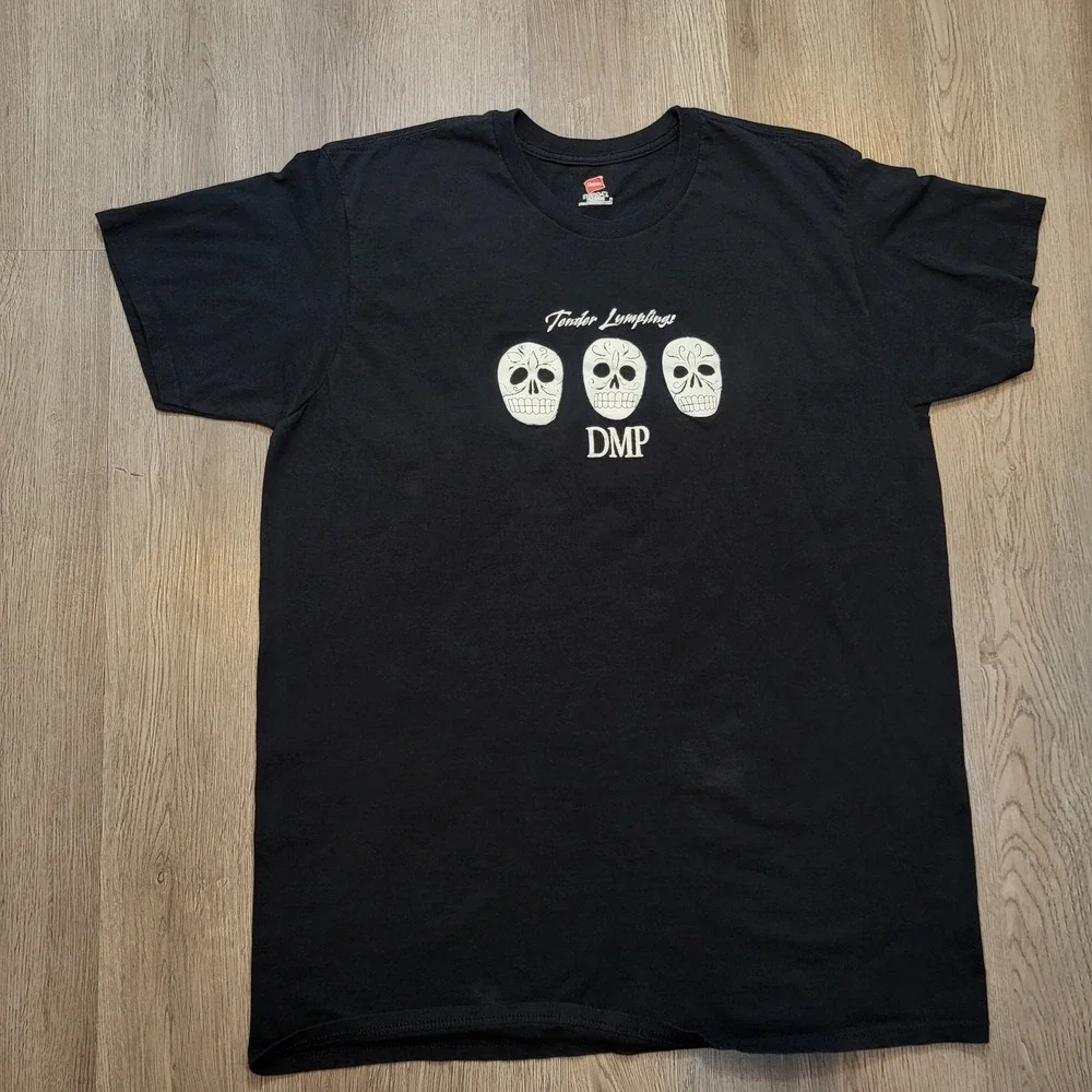 Hanes Men's Shirt Black Tender Lump lings DMP Skull, Skeleton At Back Sz XL - Picture 8 of 8